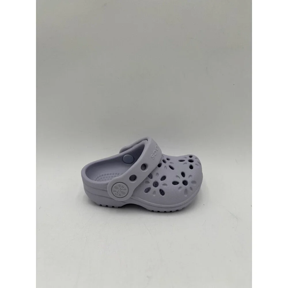 Crocs CLASSIC FLORAL CUT OUT PURPLE MOON Kids' NEW Clog Purple US Size C4